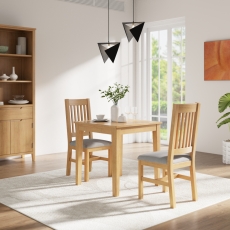 Enko Square Dining Table 75cm & 2 Dining Chairs