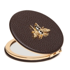 Alice Wheeler London Chocolate Round Compact Mirror