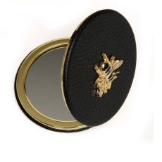 Alice Wheeler London Black Round Compact Mirror