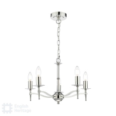 English Heritage Marble Hill 5 Light Armed Pendant Polished Nickel Fitting Only