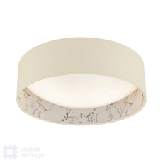 English Heritage Marble Hill 2 Light Flush Taupe and Multi Colour