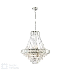 English Heritage Osborne House 12 Light Chandelier Polished Nickel and Crystal