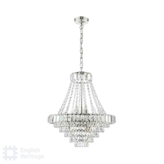 English Heritage Osborne House 12 Light Chandelier Polished Nickel and Crystal