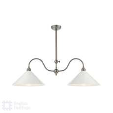 English Heritage Audley End 2 Light Bar Pendant Bronze and Cream
