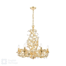 English Heritage Audley End 6 Light Pendant Gold Leaf