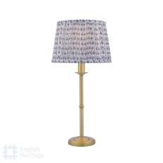 English Heritage Marble Hill Table Lamp Aged Brass & Marble Hill Taupe Shade 26cm