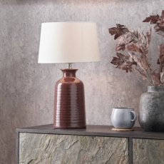Helka Mulberry Reactive Glaze Table Lamp