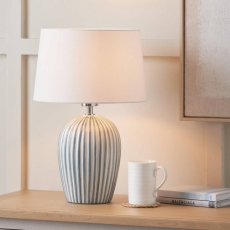Cannes Blue & White Stripe Ceramic Table Lamp