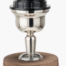 Esha Natural Conical Wood Table Lamp with Edward 35cm Natural Linen Shade