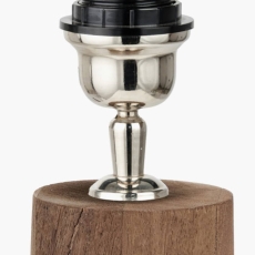 Esha Natural Conical Wood Floor Lamp with Edward 50cm Natural Linen Shade