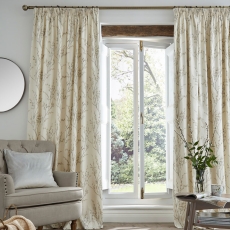 Laura Ashley Pussywillow Pencil Headed Curtains Off White Dove Grey