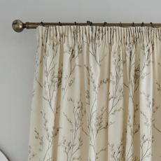 Laura Ashley Pussywillow Pencil Headed Curtains Off White Dove Grey