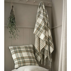 Laura Ashley Padbury Check Throw 150cm x 200cm Olive