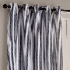 Hebden Eyelet Headed Curtains Lined Navy