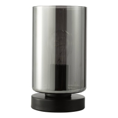 Daylin Table Lamp Satin Black and Smoked Ribber Glass