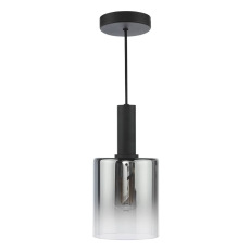 Savannah Pendant Matt Black and Smoked Glass