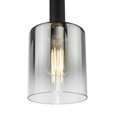 Savannah Pendant Matt Black and Smoked Glass