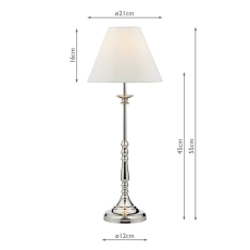 Dar Blenheim Table Lamp Polished Nickel
