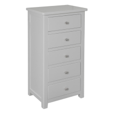 Hamilton 5 Drawer Narrow Chest Grey