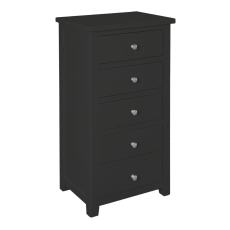 Hamilton 5 Drawer Narrow Chest Charcoal