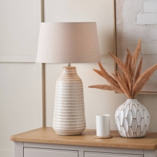 Nya Warm White Scratch Effect Ceramic Table Lamp