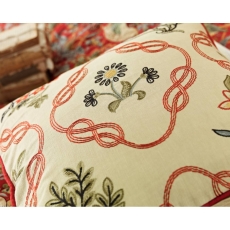 William Morris Strawberry Thief Kelmscott Trellis 40 x 40cm Cushion Crimson