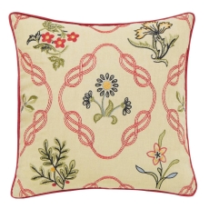 William Morris Strawberry Thief Kelmscott Trellis 40 x 40cm Cushion Crimson