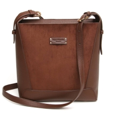 Alice Wheeler Chocolate Suede Kensington Cross Body Bag