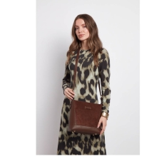 Alice Wheeler Chocolate Suede Kensington Cross Body Bag