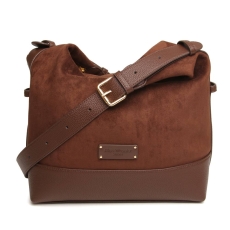 Alice Wheeler Chocolate Suede Kensington Large Cross Body Bag