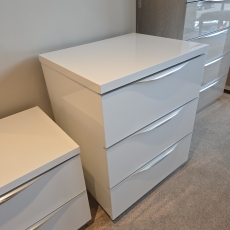 Havana White Gloss Chest of 3 Drawers (Ipswich)