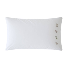 Historic Royal Palaces Victoria Sprigs Embroidery Standard Pillowcase Pair Rose Pink