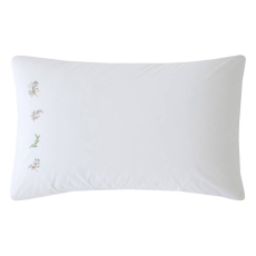 Historic Royal Palaces Victoria Sprigs Embroidery Standard Pillowcase Pair Rose Pink