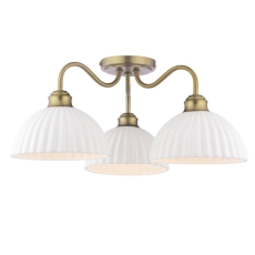 Laura Ashley Durford 3 Light Semi Flush Light Matt Antique Brass