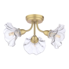 Laura Ashley Kerswell 3 Light Semi Flush Light Matt Antique Brass