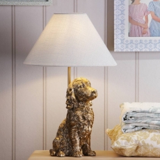 Laura Ashley Cocker Spaniel Dog Table Lamp Gold