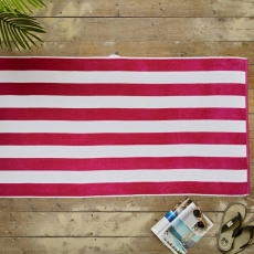 Cabana Bay Beach Towel 80X165cm Fuschsia Pink