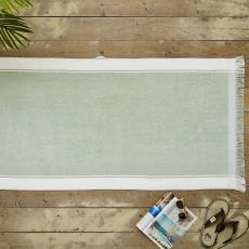 Lyndon Shoreline Stripe Beach Towel 80X165cm Soft Sage