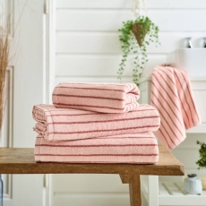 Deyongs Malmo Stripe Towel Pink Rose