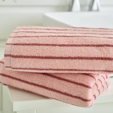 Deyongs Malmo Stripe Towel Pink Rose