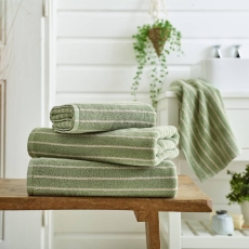 Deyongs Malmo Stripe Towel Sage & Biscuit