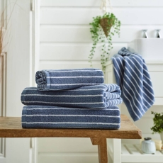 Deyongs Malmo Stripe Towel Blue & White