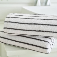Deyongs Malmo Stripe Towel White & Grey