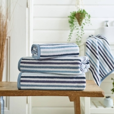 Deyongs Bliss Linear Stripe Towel Blue