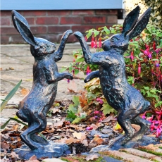 Boxing Hares - Garden Sculpture