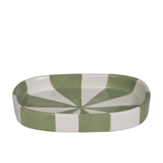 Showerdrape Pier Green Stripe Soap Dish