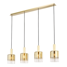 Savannah 4 Light Bar Pendant Satin Gold & Gold Ombre Glass