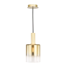 Savannah 1 Light Pendant Satin Gold & Gold Ombre Glass