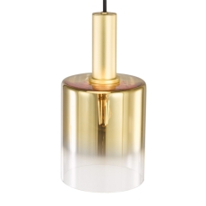 Savannah 1 Light Pendant Satin Gold & Gold Ombre Glass