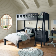 Arven High Sleeper With Single Bed & 3 Drawer Chest Blue